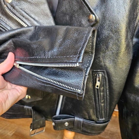 Genuine Black Leather Bomber style Jacket NWOT - Picture 8 of 14